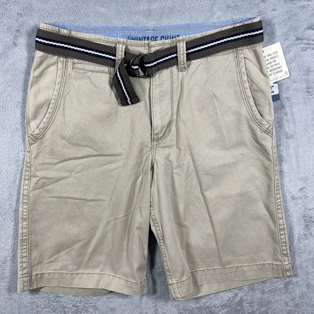 Lee Vintage‎ Chino Shorts Mens 32 Tan Belted Dungarees 7B08901 ADHK B561